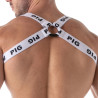 LEADER Harnais élastique ID PIG Blanc